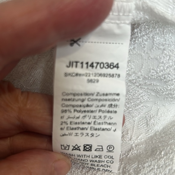 SHEIN White Floral Puffy Sleeve Babydoll Milkmaid Mini Dress Size XS - Picture 7 of 7